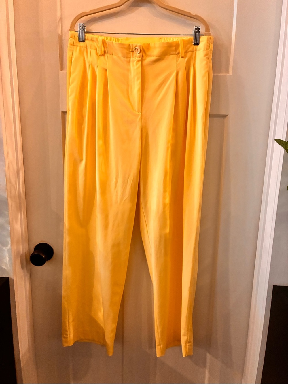 American Vintage Bright Yellow High-Waist Pleated Trousers